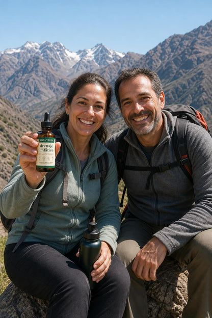 Pareja en trekking en la cordillera con Maya Verra
